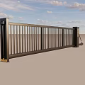 Electric flat push retractable door gate for fence 3d model