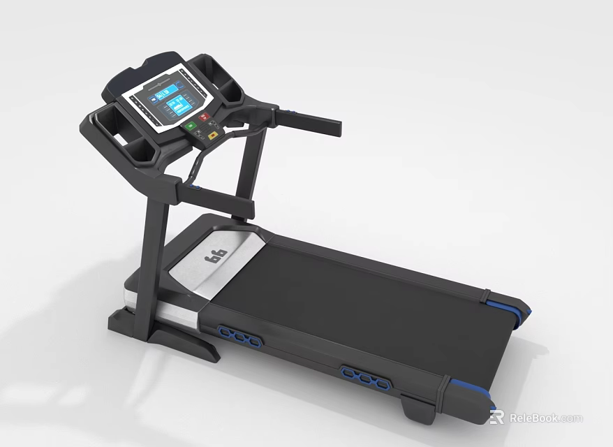 Modern Treadmill Fitness Equipment With Digital Display And Control Panel For Home Fitness Use 3d model 