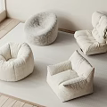Modern Lazy Sofa Fabric Lazy Sofa Fluffy Lazy Sofa 3d model