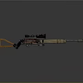 Tactical Sniper Rifle With Sniper Scope Orange Stock And Long Barrel
