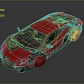Red Luxury Sports Car With Sleek Design Black Wheels And Transparent Roof