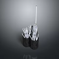 Black Woven Baskets Filled With White Cotton Swabs For Daily Household Use