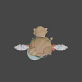 3D Game Character With Brown Hair Blue Goggles Red Top And White Gloves