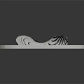 Cartoon Scene With White Square Platform And Wavy 3D Decorative Design On Dark Backdrop