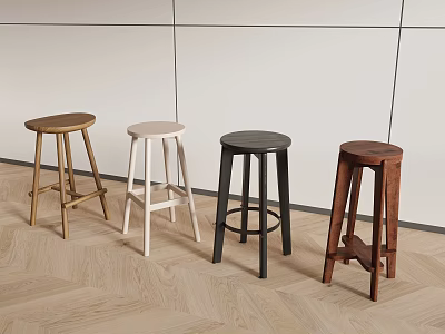 Bar Stools With Modern Design And Various Colors For Kitchen Dining Areas 3d model