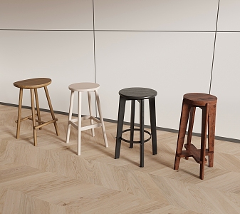 Modern Bar Stool Bar Chair Combination 3d model