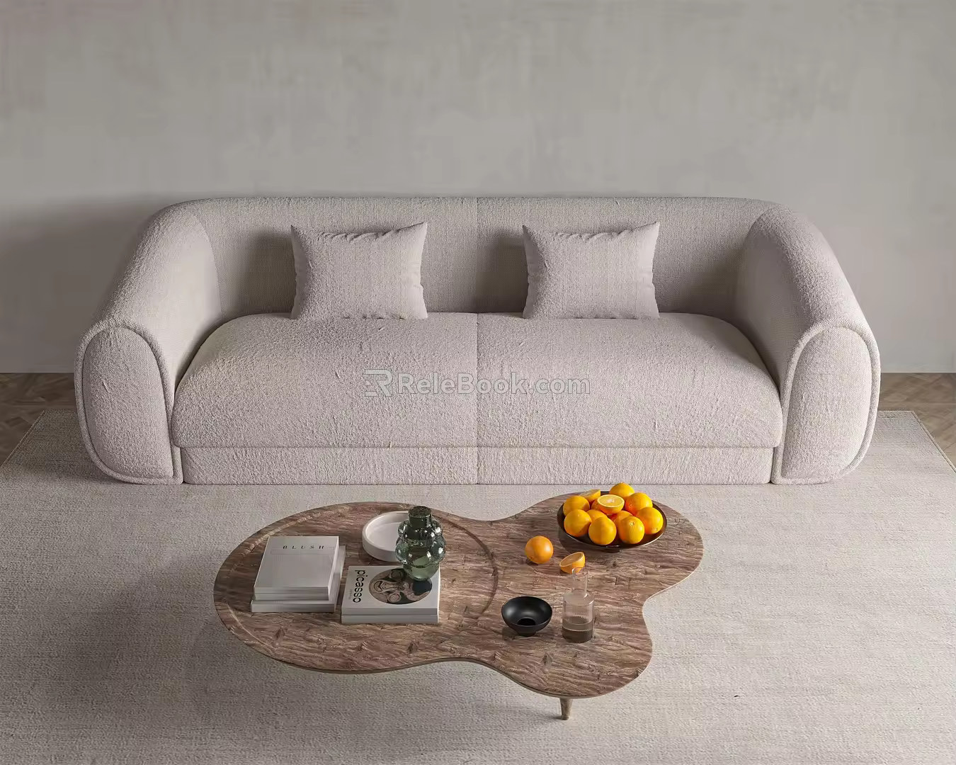 Modern Minotti double sofa 3d model