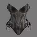 Black Structured Corset With Lace Up Side Details And Fitted Silhouette