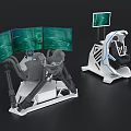 Multi Screen Amusement Simulator Equipment With Mechanical Arm And Virtual Environment Seat 3d model