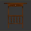 Traditional Wooden Dressing Table With Single Drawer And Open Shelf Home Furniture
