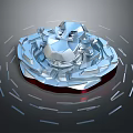 Airplane Engine 3D Model With Complex Silver Metallic Rotating Blades And Red Base