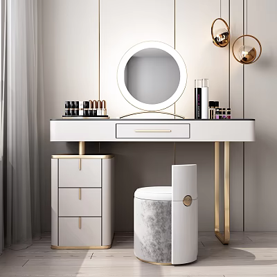Light Luxury Dressing Table 3d model