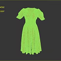 Elegant Red Women's Dress With Puffed Sleeves V Neck And Flowy Skirt