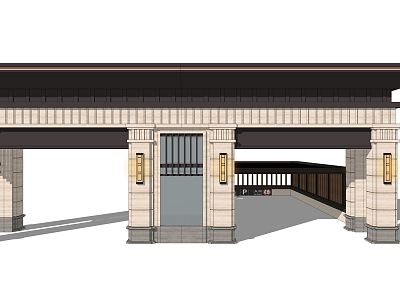 New Chinese Gate Entrance Gate model