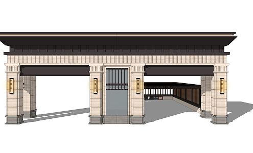 New Chinese Gate Entrance Gate 3d model