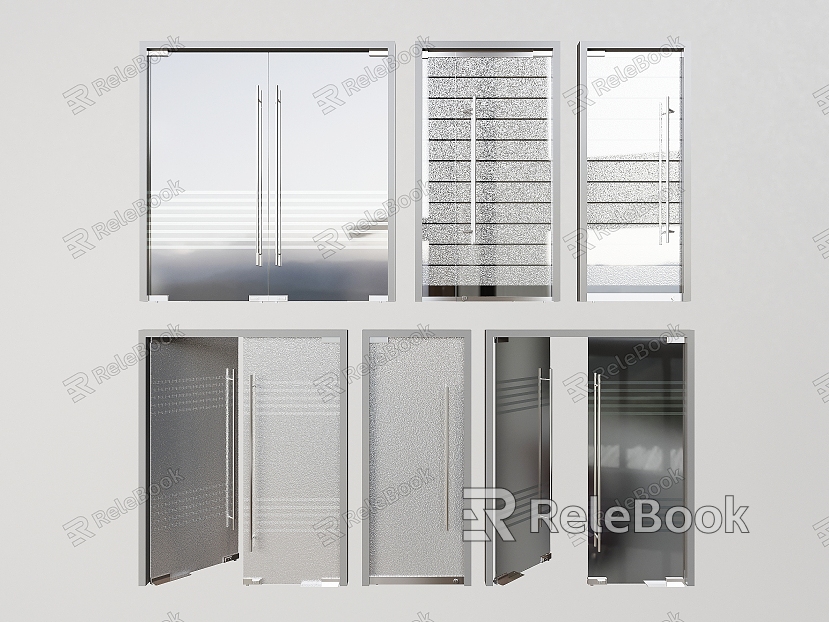 Frosted glass door glass door double open glass door company office glass door office glass partition model