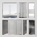 Double Doors With Modern Glass Panels And Metal Frames Various Interior Styles 3d model