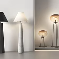 Modern Floor Lamps With Black White Shades And Glass Globe Metal Stand Designs