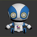 Cute Robot Character Design For Children Fashion With Blue White Color And Big Eyes