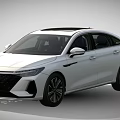 Stylish White Sedan With Modern Sleek Design LED Headlights And Black Wheels