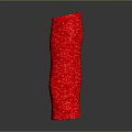 Human Organ Model Featuring Red Fur Like Texture In Columnar Shape On Dark Background