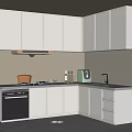 Modern Kitchen Interior With White Cabinets Countertop Sink And Dishwasher Appliances