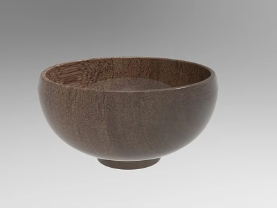 Handcrafted Wooden Dinnerware Set Featuring Brown Wood Grain Bowl And Classic Design 3d model