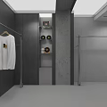 Modern Clothing Store Interior With Open Layout And Hanging Clothes