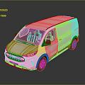 White Ford Modern Bus With Yellow Stripes Black Windows Exterior Design