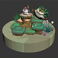 Frog Balloon Game Environment Game Scene Fairy Tale Magic Scene 3d model