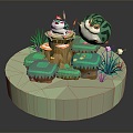 Frog Frog Balloon Game Environment Game Scene Fairy Tale Magic Scene 3d model