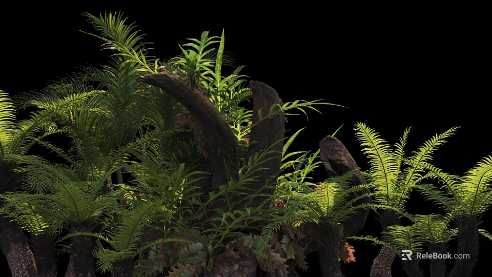 Lush Green Shrubs With Vibrant Leaves In Natural Garden Landscape 3d model 