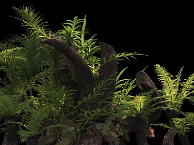 Lush Green Shrubs With Vibrant Leaves In Natural Garden Landscape 3d model