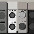 Modern Stackable Washing Machines Featuring Various Colors And Sleek Design 3d model