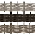 Woven Wooden Railings in Natural and Dark Brown Tones for Garden Decoration