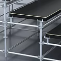 Public Facility Metal Bleachers with Multi Tiered Steps and Safety Railings Modern Design