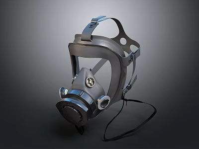 Durable Firefighting Respirator Mask With Adjustable Straps And Filter System For Safety 3d model