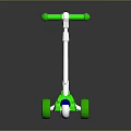 Green Kids Scooter With White Handlebar And Two Wheels Design For Children