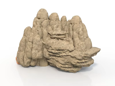 Artificial Rock Formation With Layered Stone Structure And Rough Textured Surface 3d model