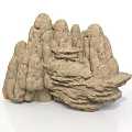 Artificial Rock Formation With Layered Stone Structure And Rough Textured Surface