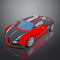 Red and Gray Sleek Sports Car with Aerodynamic Exterior and Glossy Finish