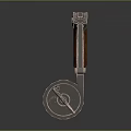 Vintage Classic Pistol With Wooden Grip And Metal Magazines On Dark Background