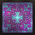 Intricate Carved Window With Detailed Floral Patterns And Stained Glass Design