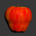Fresh Red and Yellow Apple With Shiny Surface on Gray Background