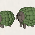 Adorable Sheep Shaped Green Sofa Stools With Textured Body And Gray Legs