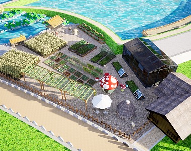 Modern Farm Ecological Farm 3d model