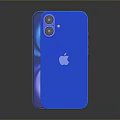 Blue Apple Laptop Back View With Logo And Dual Camera Design
