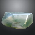 Natural Jade Ornament Decoration Set With Green White Glossy Surface And Irregular Shape