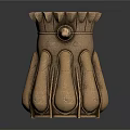 Ancient Bronze Weapon Hammer With Decorative Long Handle And Metallic Sheen