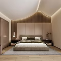 Elegant Modern Bedroom Interior Design With Bed Pillows Nightstands Rug And Desk Chair